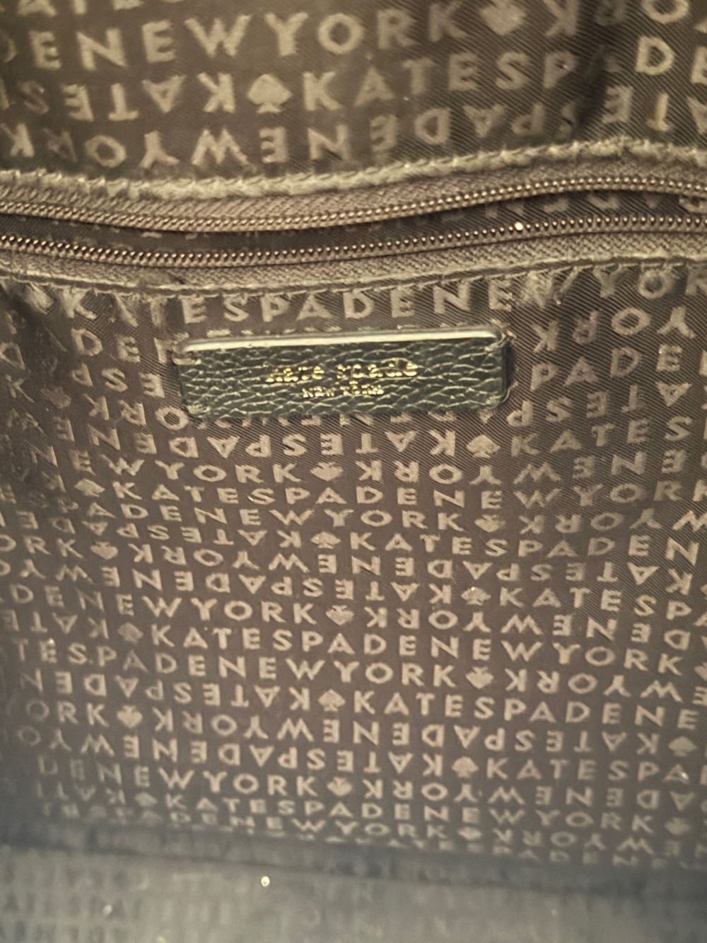 Kate spade Black Leather Embossed Logo Tote - Picture 5 of 6